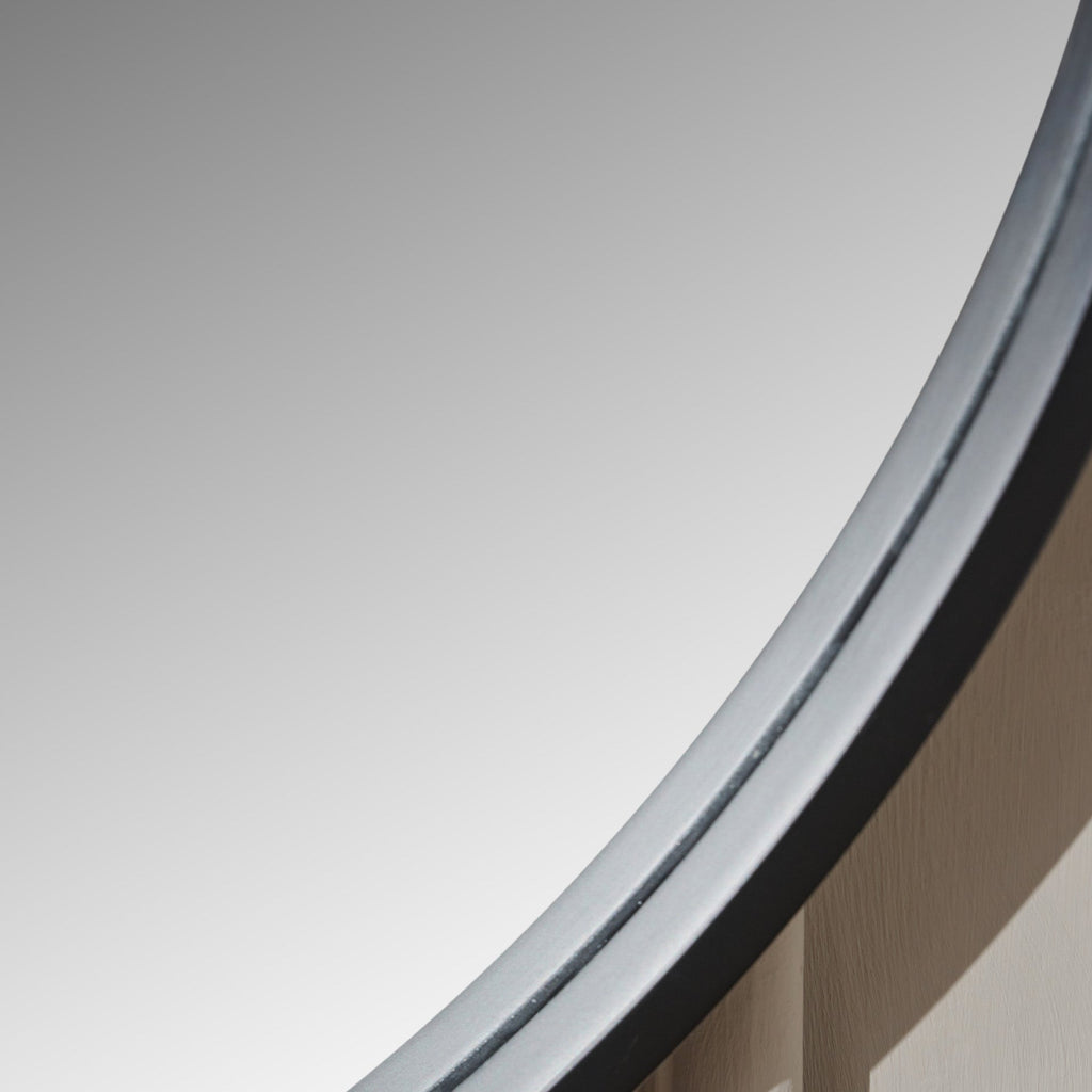 Black Wood Round Wall Mirror | Home Accents