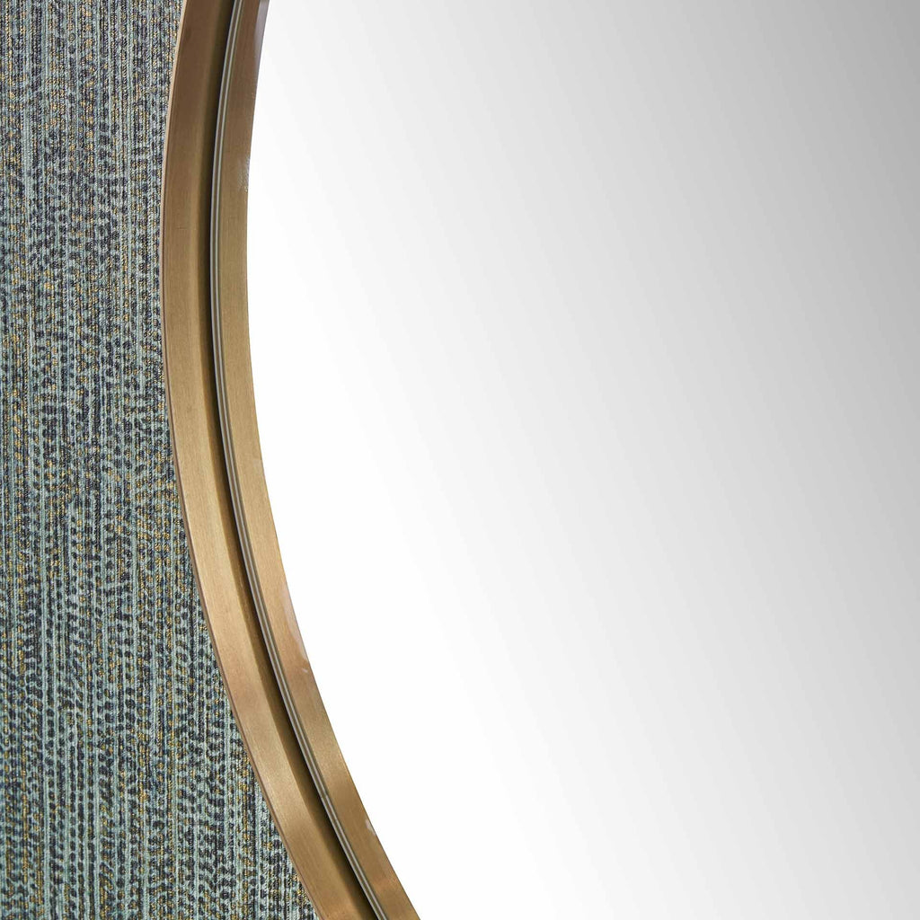 Gold Slim Frame Round Wall Mirror Large | Home Accents