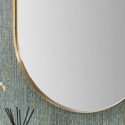 Calista Brushed Gold Oval Wall Mirror