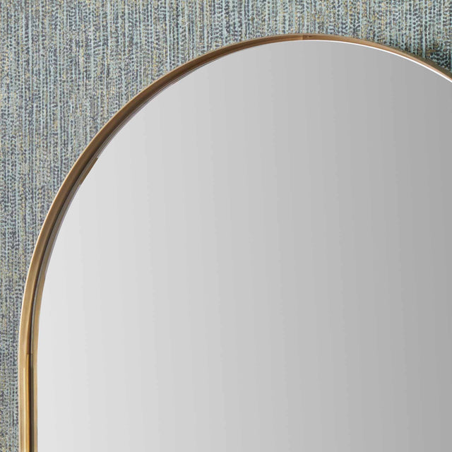 Calista Brushed Gold Oval Wall Mirror