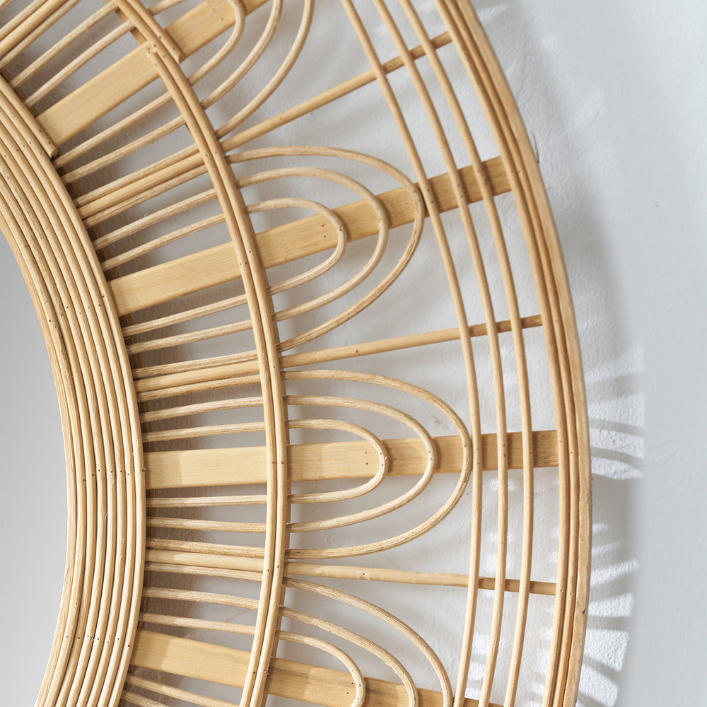 Adira Natural Bamboo Round Mirror