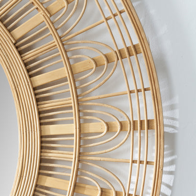 Adira Natural Bamboo Round Mirror