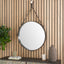 Otto Peppercorn Leather Frame Round Wall Mirror