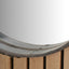 Otto Peppercorn Leather Frame Round Wall Mirror