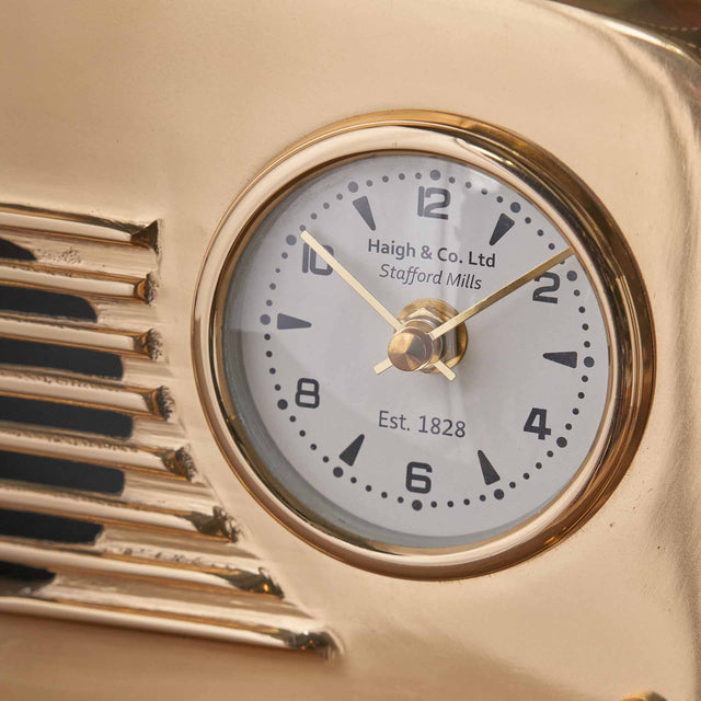 Quentin Gold Retro Radio Style Table Clock