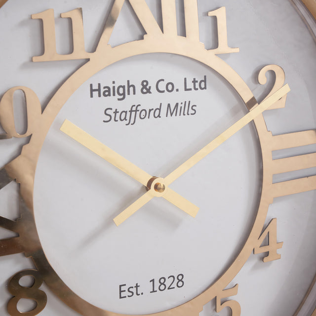 Orpheus Gold and White Wall Clock