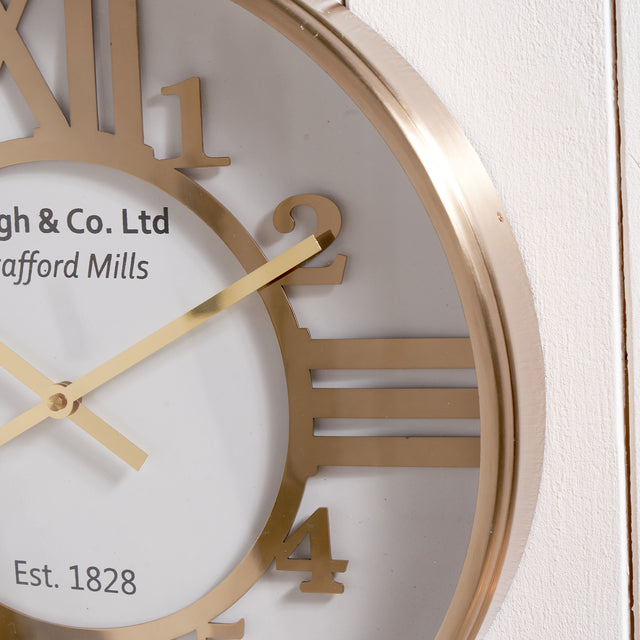 Orpheus Gold and White Wall Clock