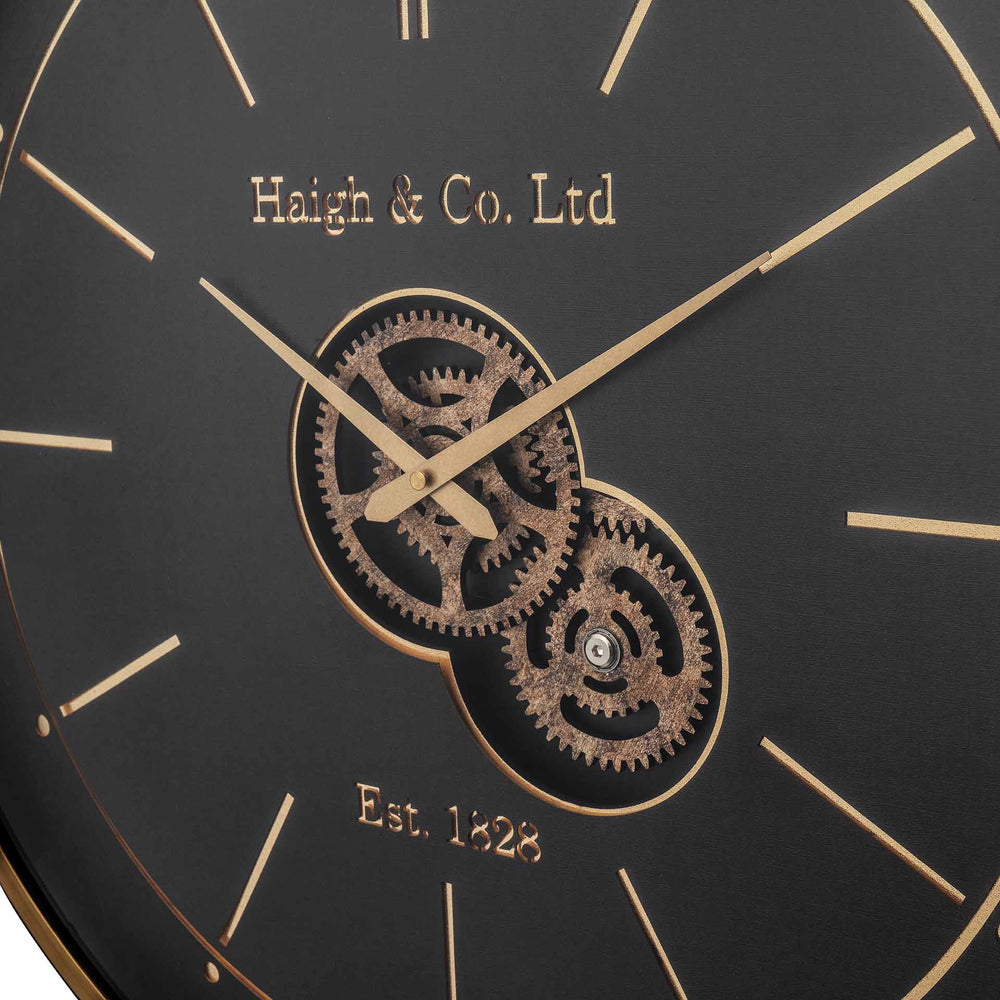 Jax Black and Champagne Gold Cog Wall Clock