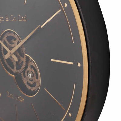 Jax Black and Champagne Gold Cog Wall Clock