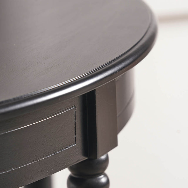 Cleveland Black Wood Half Moon Console Table