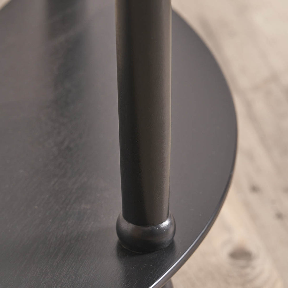 Cleveland Black Wood Half Moon Console Table