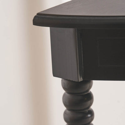 Cleveland Black Wood Half Moon Console Table