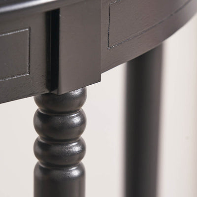 Cleveland Black Wood Half Moon Console Table