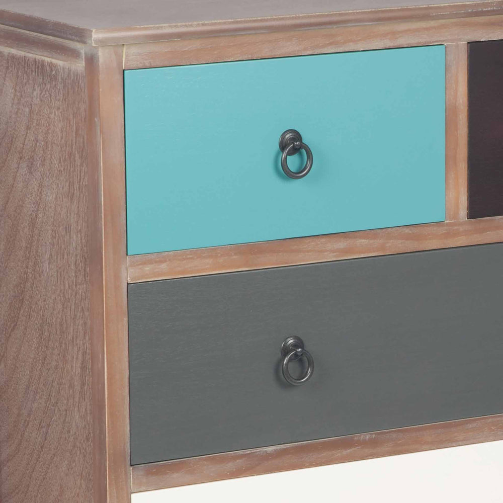 Staten Blue Pine Wood Bedroom Furniture Set