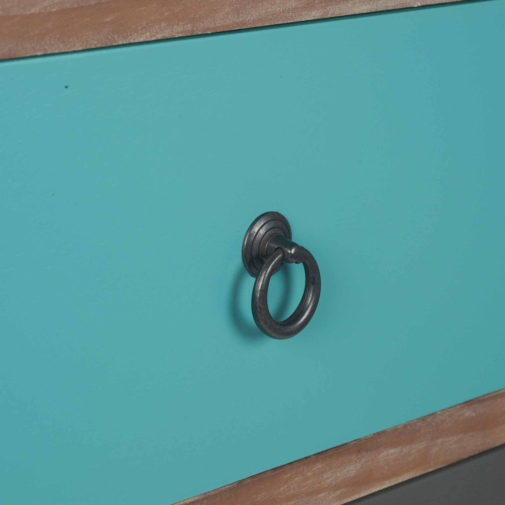 Staten Blue Pine Wood Dining Room Furniture Set