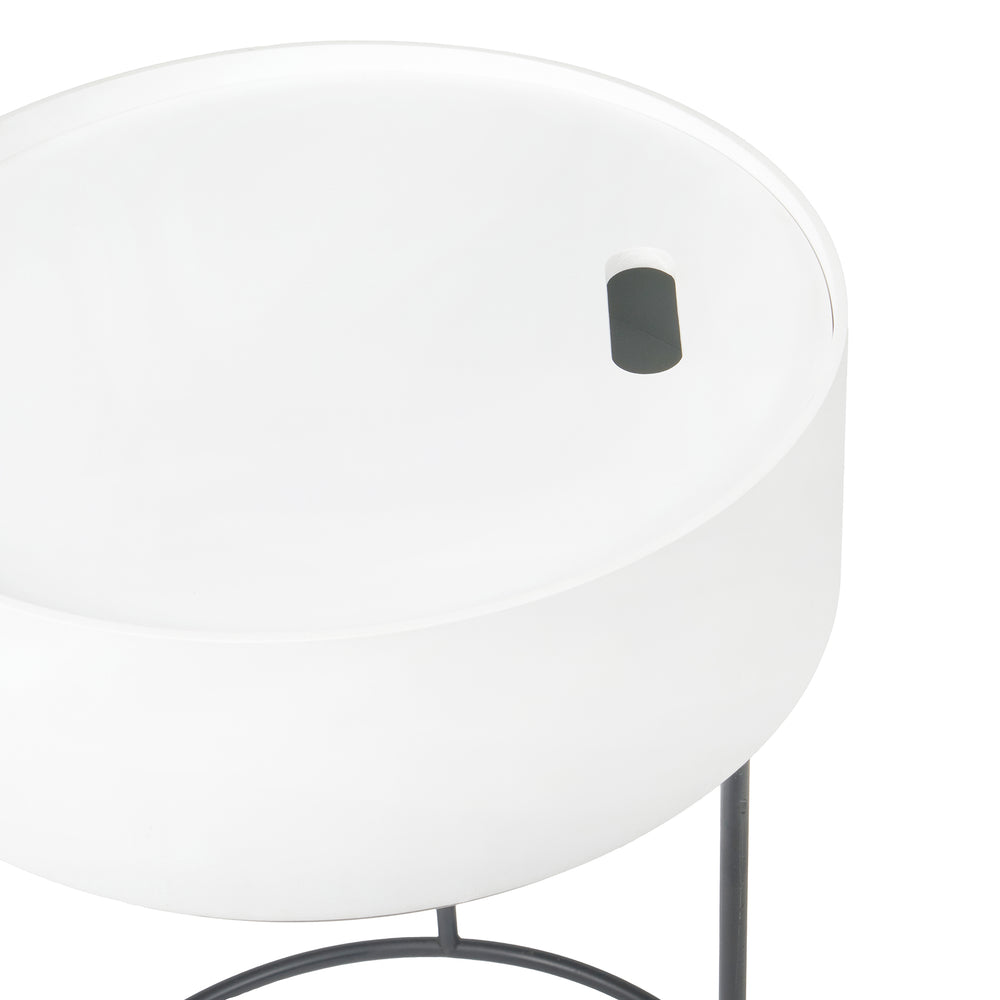 Ackerley White Storage Side Table