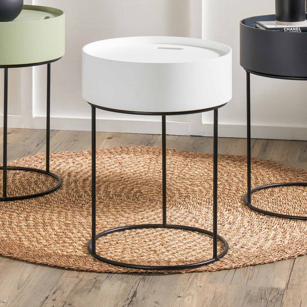 Ackerley White Storage Side Table