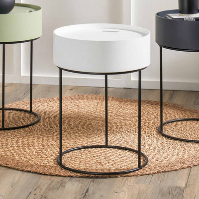 Ackerley White Storage Side Table