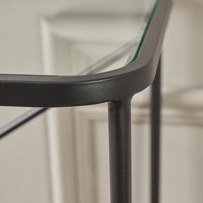Narvi Glass and Black Console Table