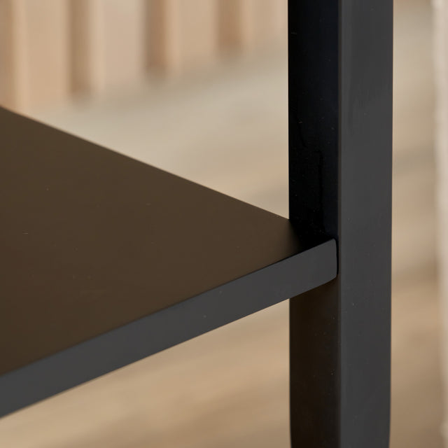 Taylor Black Wood Notch Design Side Table