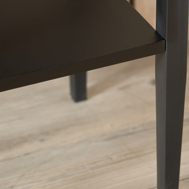 Taylor Black Wood Notch Design Side Table