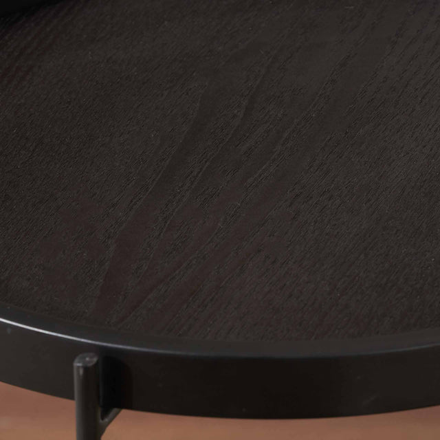 Minori Black Wood Side Table