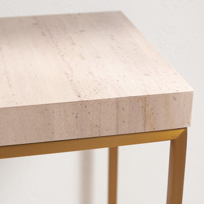 Annabella Beige Granite Side Table