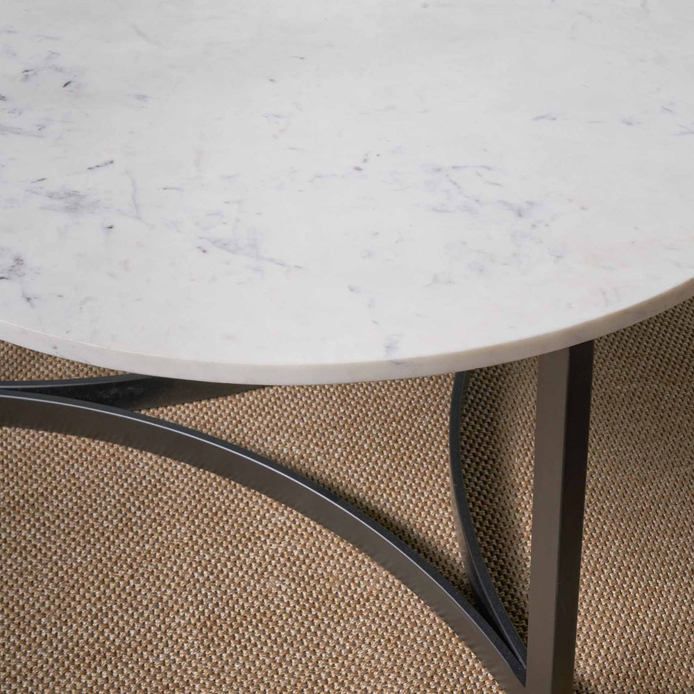 Earl White Marble & Black Coffee Table