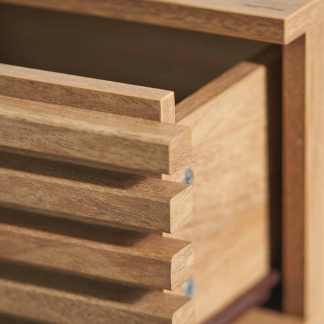 Bergen Natural Eucalyptus Wood Bedside Table Set Of 2