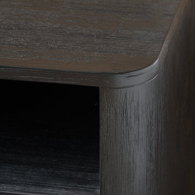 Nawi Black and Natural Rattan Bedside Table Set Of 2