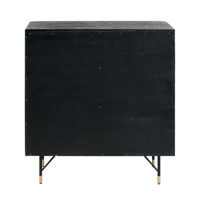 Nawi Black and Natural Rattan 4 Drawer Unit