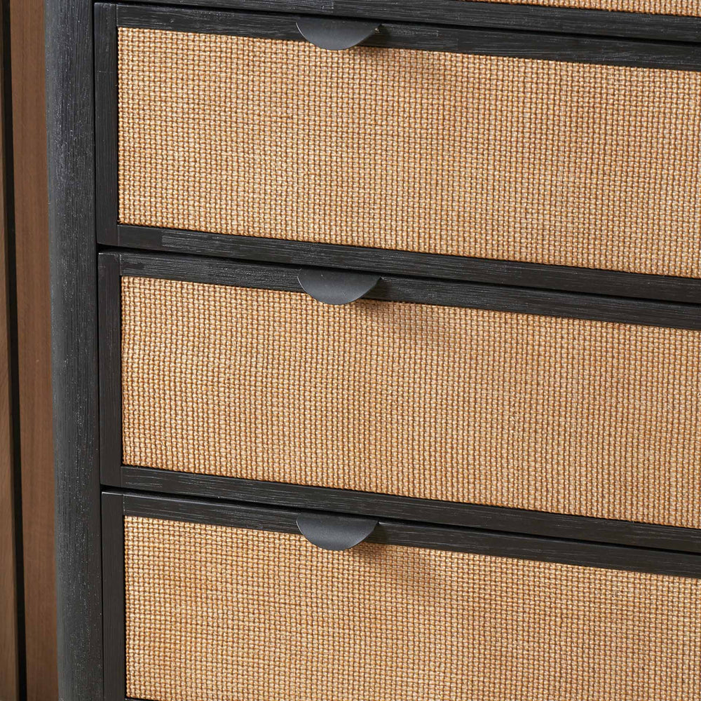 Nawi Black and Natural Rattan Bedroom Furniture Set