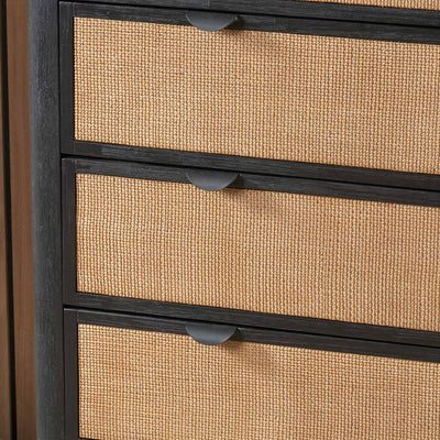 Nawi Black and Natural Rattan Bedroom Furniture Set