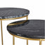 Cecelia Black Marble and Gold Side Tables S/2