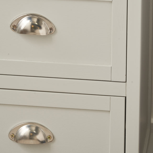 Stockton Linen Wood 3 Drawer Bedside Table Set Of 2