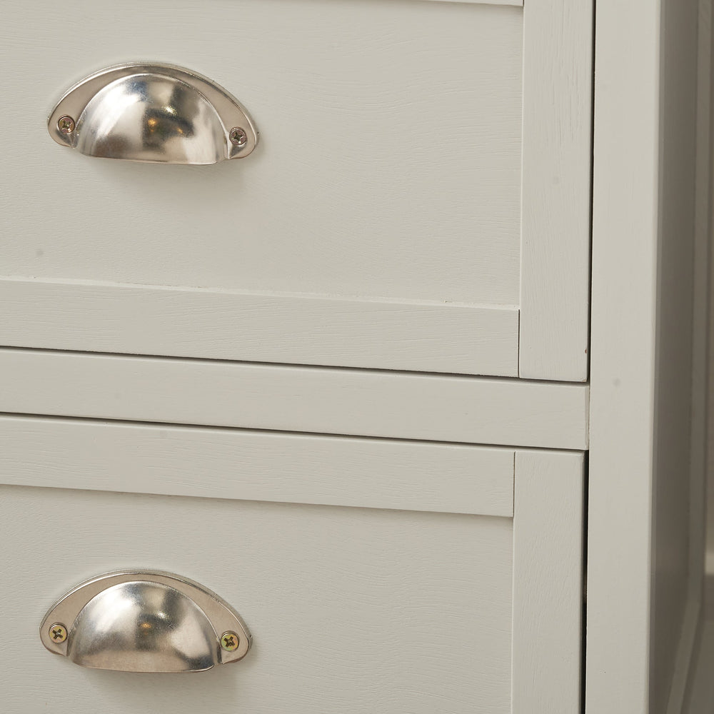 Stockton Linen Wood 3 Drawer Bedside Table Set Of 2