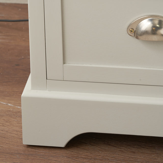 Stockton Linen Wood 3 Drawer Bedside Table Set Of 2