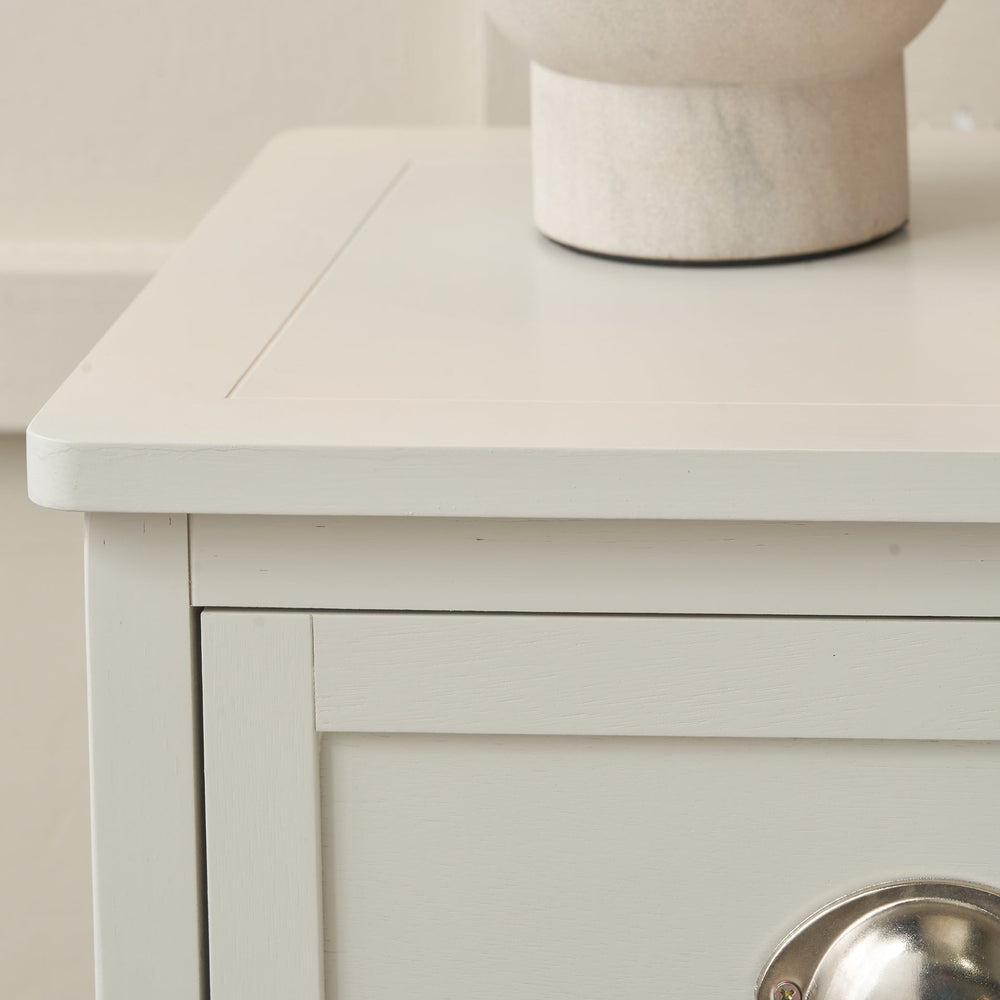 Stockton Linen Wood 3 Drawer Bedside Table Set Of 2
