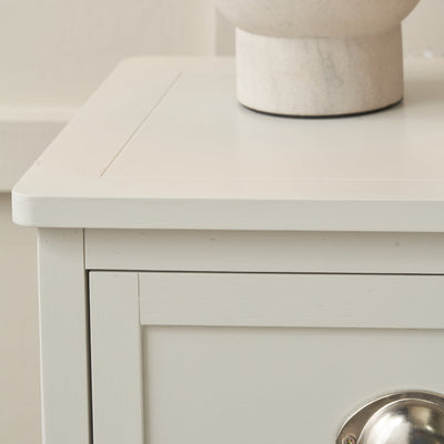 Stockton Linen Wood 3 Drawer Bedside Table Set Of 2