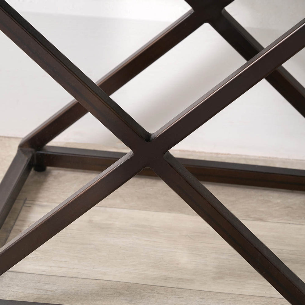 Santino Peppercorn Leather Side Table