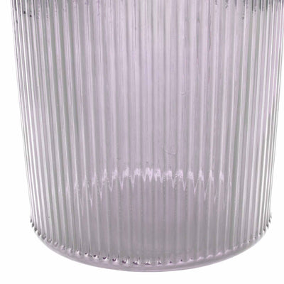 Oliva Recycled Lilac Glass Ribbed Vase