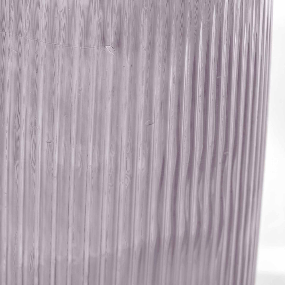 Oliva Recycled Lilac Glass Ribbed Vase