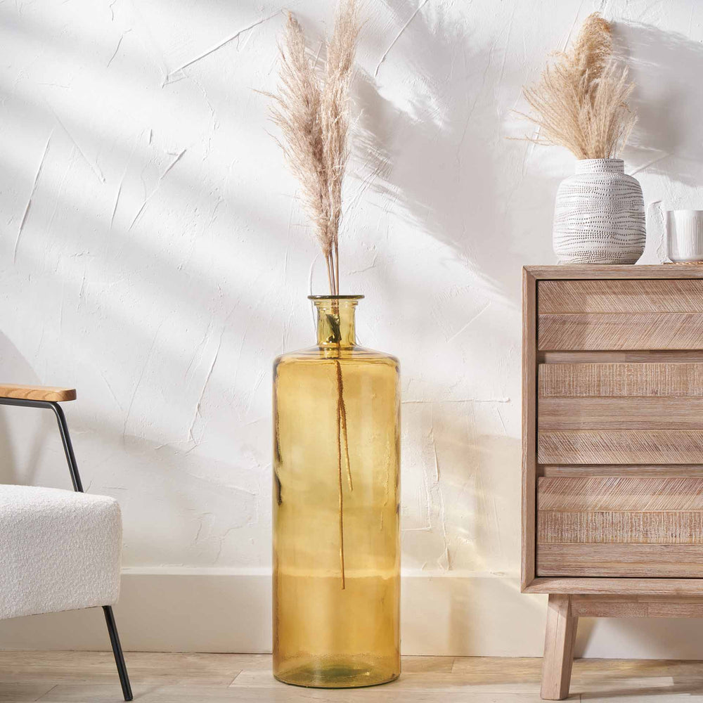 Benia Amber Recycled Glass Bottle Vase