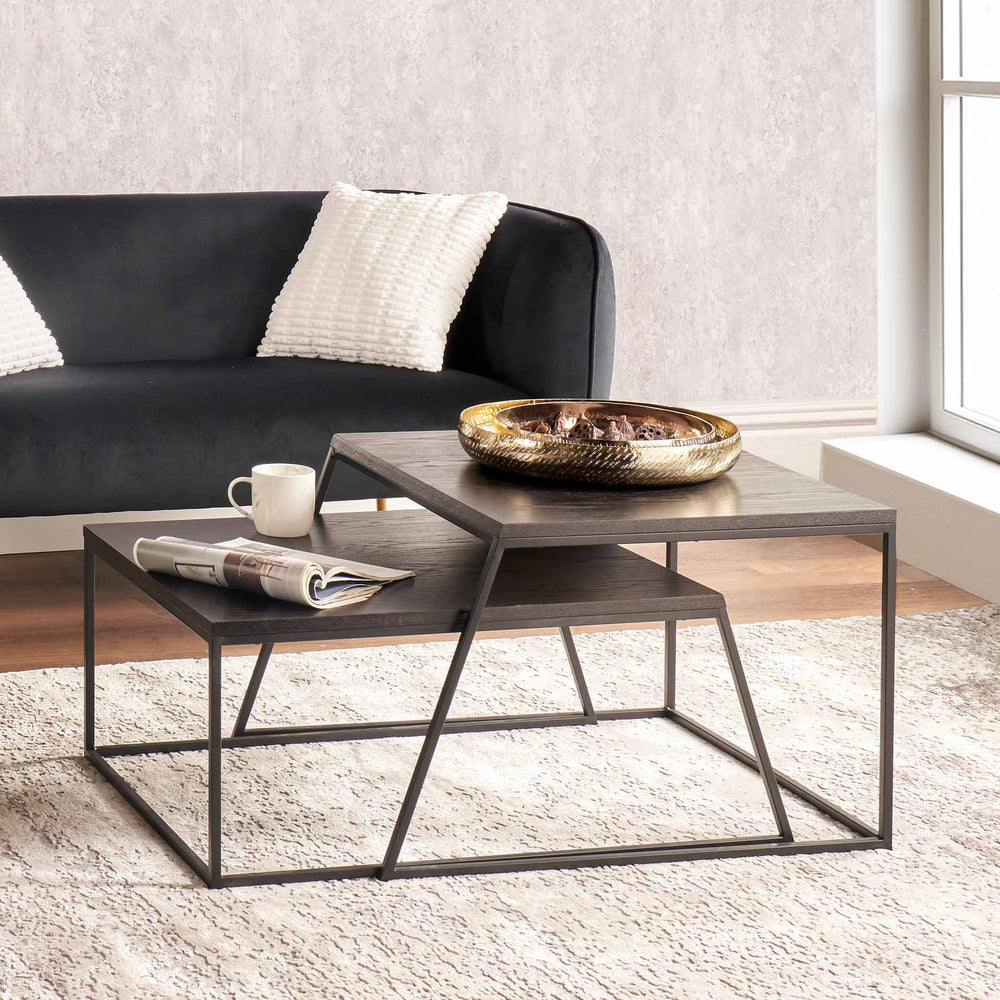 Moka Black Coffee Tables S/2