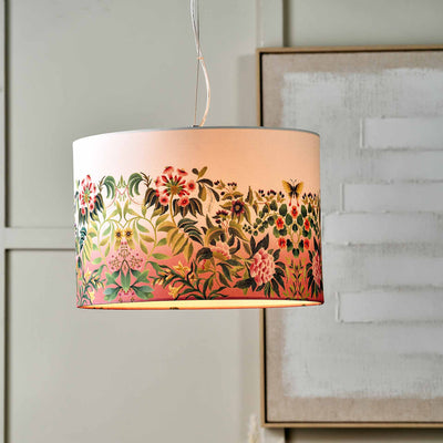 Designers Guild Ikebana Damask Fuchsia Cylinder Lampshade