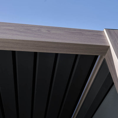 Pavillo Teak Effect 3.5m Square Pergola