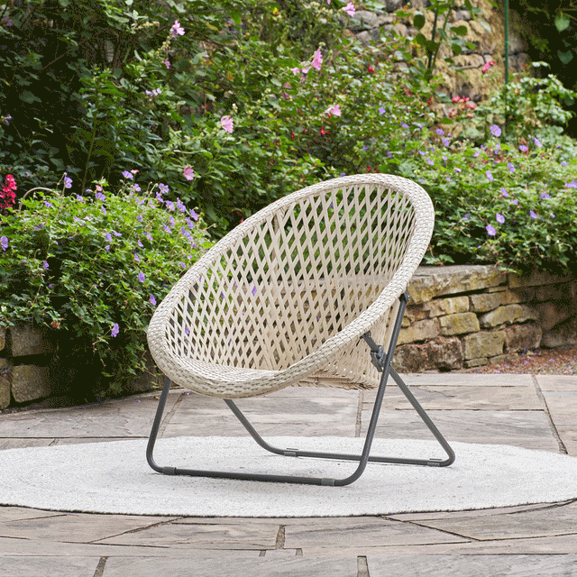 Evia Cream Foldable Garden Chair Set