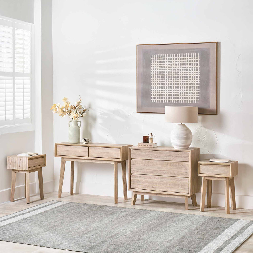 Herning Sand Wash Acacia Wood Bedroom Furniture Set 2