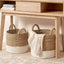 Wadi Banana Leaf Two Tone White Baskets S/2