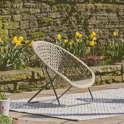 Evia Grey Foldable Garden Chair Set